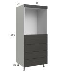 Euro Cafe 30x71-1/4 Single Oven Cabinet with 4 Drawers