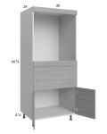Euro Grey 30x71-1/4 Single Oven Cabinet with 1 Drawer and 2 Doors