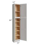 Midtown Light Grey Shaker 15x12x84 Pantry Cabinet 