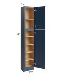 Midtown Blue Shaker 15x12x84 Pantry Cabinet 