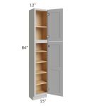 Midtown Painted Grey Shaker 15x12x84 Pantry Cabinet 