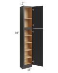 Midtown Black Shaker 15x12x84 Pantry Cabinet 