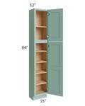 Midtown Mint Green Shaker 15x12x84 Pantry Cabinet 