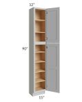 Midtown Painted Grey Shaker 15x12x90 Pantry Cabinet