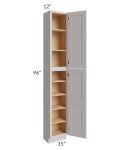 Midtown Light Grey Shaker 15x12x96 Pantry Cabinet 