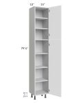 Milan White Matte 15x13x84 Pantry Cabinet (13" depth)