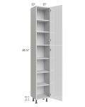 Milan White Gloss 15x13x90 Pantry Cabinet (13" depth)