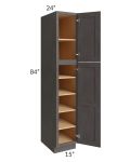 Midtown Dark Grey Shaker 15x24x84 Pantry Cabinet