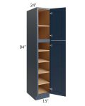 Midtown Blue Shaker 15x24x84 Pantry Cabinet