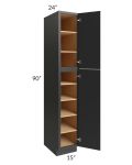 Vienna Black 15x24x90 Pantry Cabinet