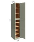 Midtown Pistachio Green Shaker 15x24x96 Pantry Cabinet