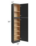 Midtown Black Shaker 18x12x84 Pantry Cabinet 