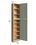 Midtown Pistachio Green Shaker 18x12x90 Pantry Cabinet 