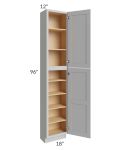 Midtown Painted Grey Shaker 18x12x96 Pantry Cabinet 