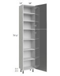 Milan Grey Gloss 18x13x84 Pantry Cabinet (13" depth)