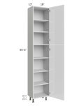 Milan White Gloss 18x13x90 Pantry Cabinet (13" depth)