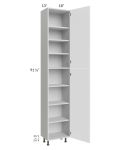 Milan White Matte 18x13x96 Pantry Cabinet (13" depth)