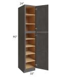Midtown Dark Grey Shaker 18x24x90 Pantry Cabinet