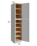 Midtown Painted Grey Shaker 18x24x90 Pantry Cabinet