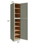 Midtown Pistachio Green Shaker 18x24x90 Pantry Cabinet