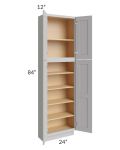 Midtown Painted Grey Shaker 24x12x84 Pantry Cabinet 