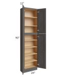 Midtown Dark Grey Shaker 24x12x90 Pantry Cabinet 