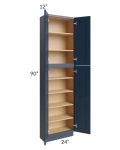 Midtown Blue Shaker 24x12x90 Pantry Cabinet 