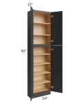 Midtown Black Shaker 24x12x90 Pantry Cabinet 