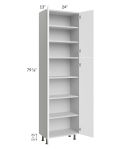 Milan White Matte 24x13x84 Pantry Cabinet (4 doors, 13" depth)