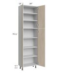 Milan Natural 24x13x84 Pantry Cabinet (4 doors, 13" depth)