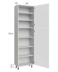 Milan White Matte 24x13x84 Pantry Cabinet (2 doors, 13" depth)