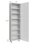 Milan White Gloss 24x13x90 Pantry Cabinet (2 doors, 13" depth)