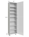Milan White Gloss 24x13x90 Pantry Cabinet (2 doors, 13" depth)