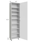Milan White Matte 24x13x90 Pantry Cabinet (2 doors, 13" depth)