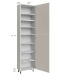 Milan Beige Matte 24x13x90 Pantry Cabinet (2 doors, 13" depth)