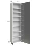 Milan Grey Gloss 24x13x90 Pantry Cabinet (2 doors, 13" depth)