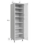 Milan White Gloss 24x24x84 Pantry Cabinet (4 doors, 24" depth)