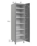 Milan Grey Gloss 24x24x84 Pantry Cabinet (4 doors, 24" depth)
