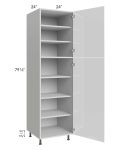 Milan White Gloss 24x24x84 Pantry Cabinet (2 doors, 24" depth)