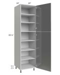 Milan Grey Gloss 24x24x90 Pantry Cabinet (2 doors, 24" depth)