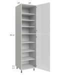 Milan White Gloss 24x24x96 Pantry Cabinet (2 doors, 24" depth)