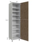 Milan Pecan 24x24x96 Pantry Cabinet (2 doors, 24" depth)