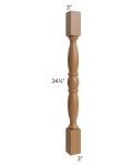 Artisan Walnut Shaker Decorative Leg with a Wall Filler