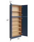 Midtown Blue Shaker 30x12x84 Pantry Cabinet 