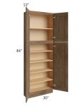 Midtown Mocha Shaker 30x12x84 Pantry Cabinet 