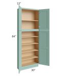 Midtown Mint Green Shaker 30x12x84 Pantry Cabinet 