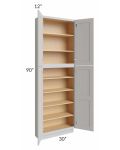 Midtown Light Grey Shaker 30x12x90 Pantry Cabinet 