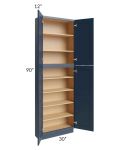 Midtown Blue Shaker 30x12x90 Pantry Cabinet 