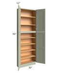 Midtown Pistachio Green Shaker 30x12x90 Pantry Cabinet 
