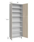 Milan Natural 30x13x84 Pantry Cabinet (13" depth)